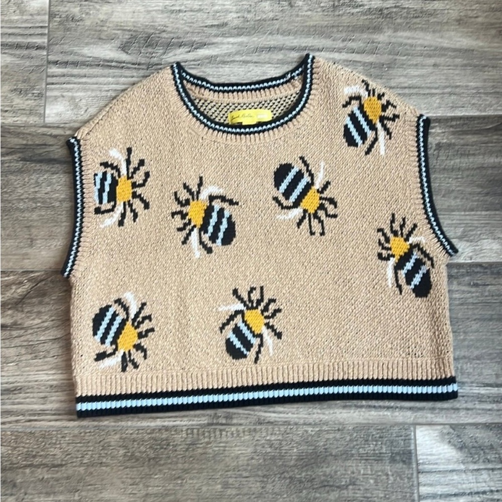 Bee Patterned Tan Sweater - Picture 2 of 3
